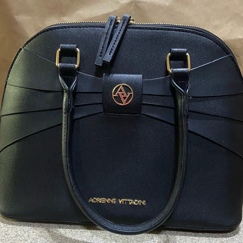 Adrienne Vittadini Bellissima Bow Dome Satchel in Black